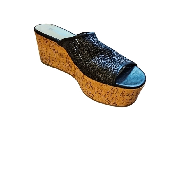 CHARLES BY CHARLES DAVID BASKET WOVEN SYNTHETIC WEDGE SANDAL 9.5M - Picture 3 of 5